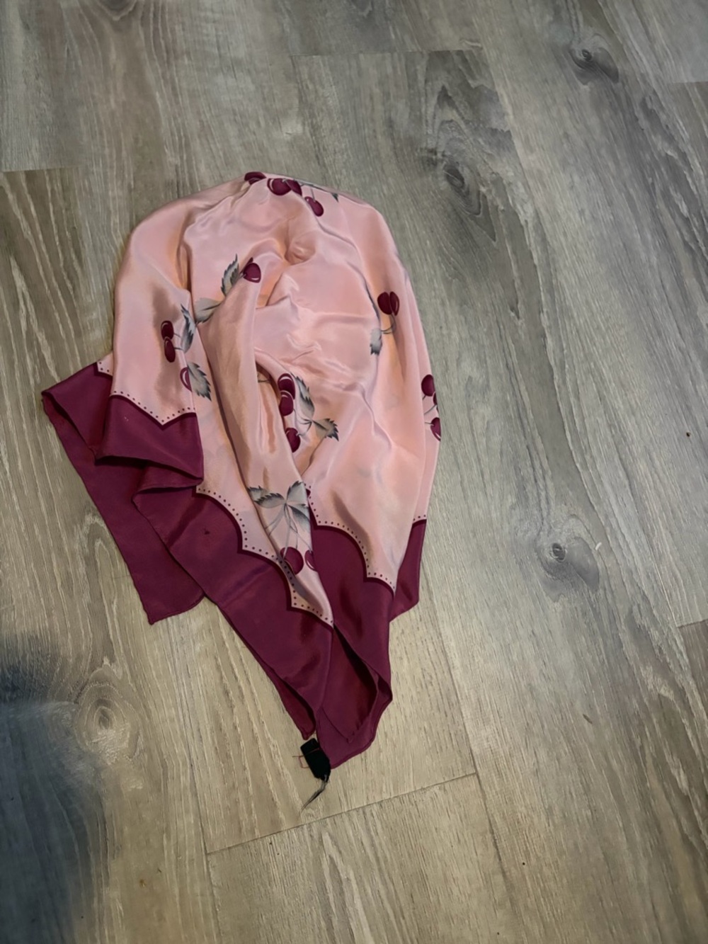Vibrant Hanae Mori Pink & Plum 100% Silk Square Scarf
